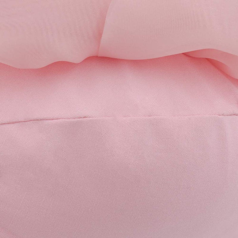 JWH Decorative Flower Throw Pillow Covers Round Cushion Aesthetic Floral Accent Pillow Cases Handmade Pillowcase for Bedroom Bed Couch Chair Living Room 14 Inch Pink - Image 4